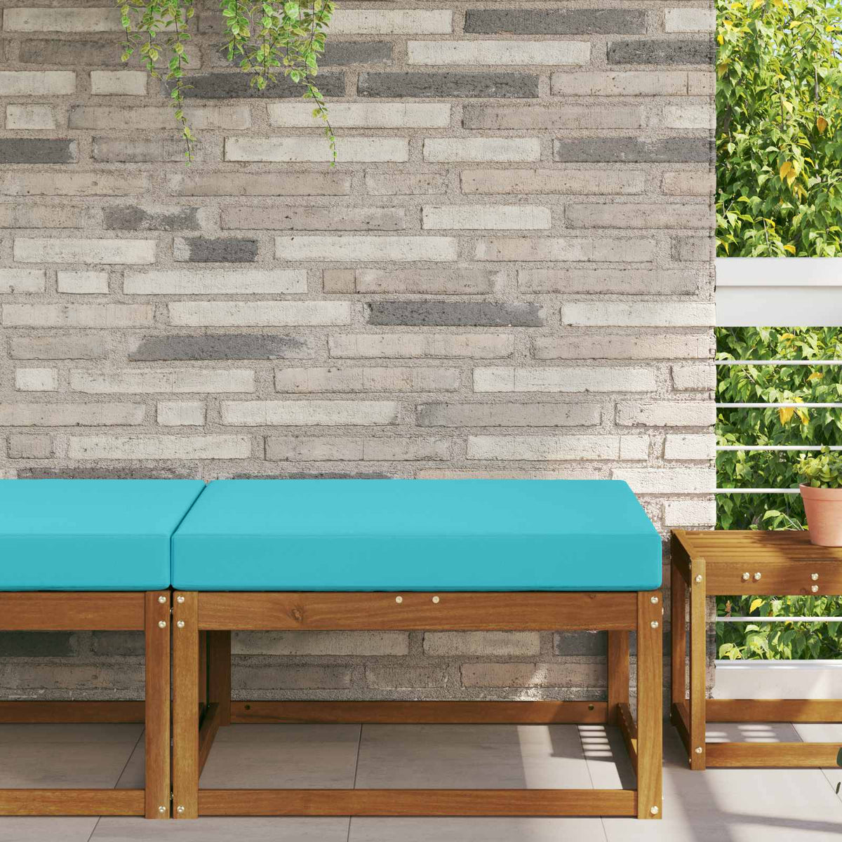 Udendørs Sofa Pude Polyester Turkis 80 x 80 cm