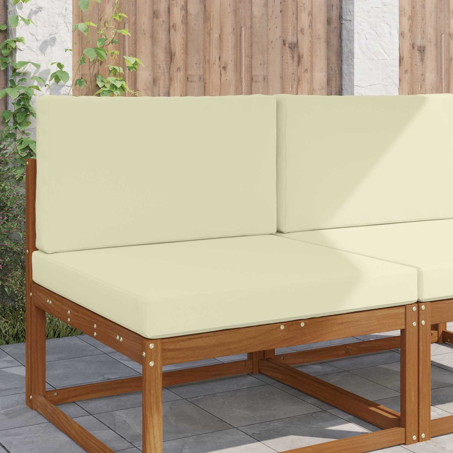 Udendørs Sofa Pude Polyester Cremefarvet 80 x 80 cm
