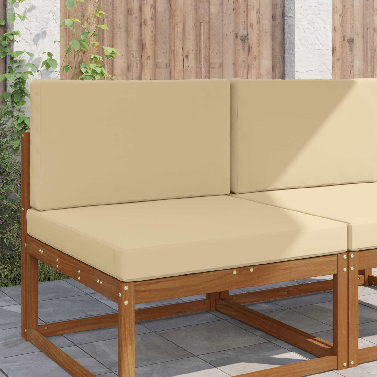 Udendørs Sofa Pude Polyester Beige 80 x 80 cm