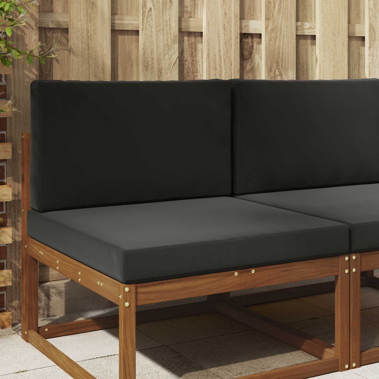 Udendørs Sofa Pude Polyester Sort 80 x 80 cm