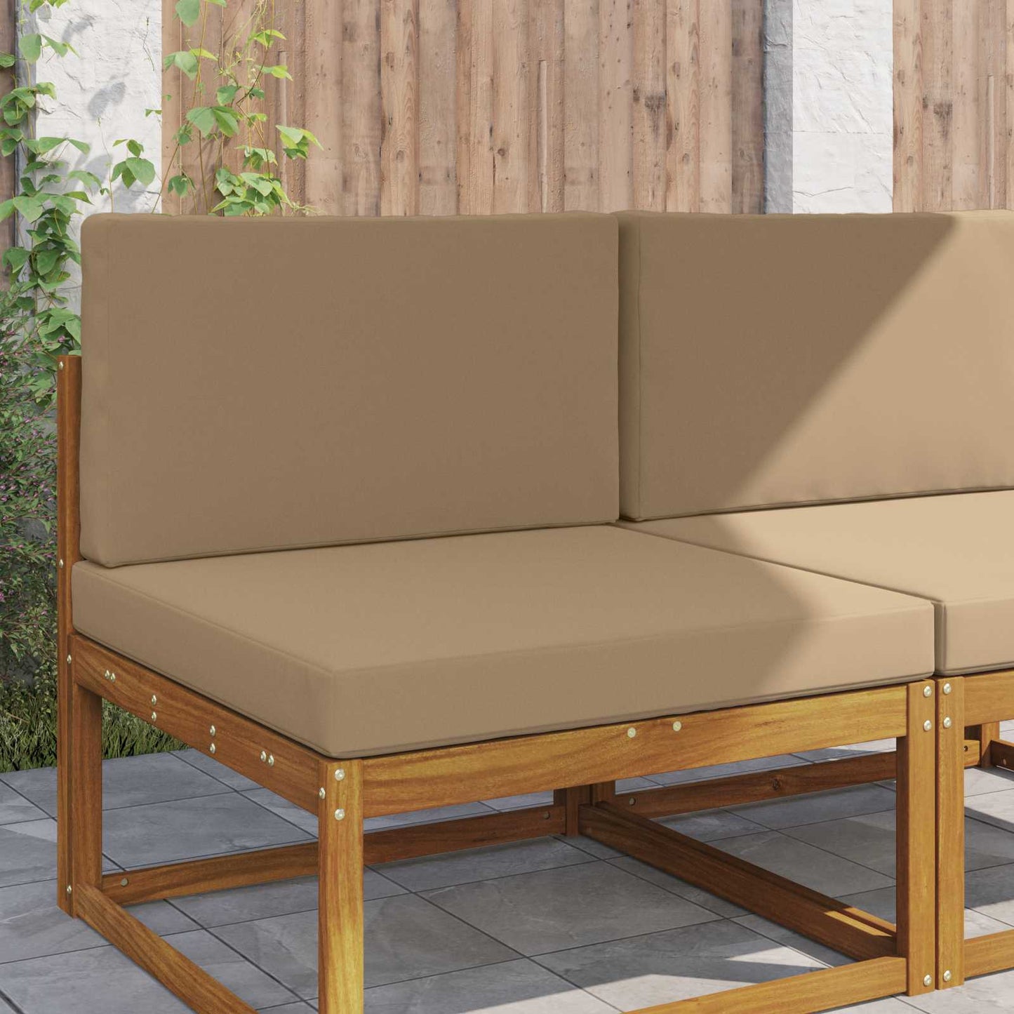 Udendørs Sofa Pude Polyester Gråbrun 80 x 80 cm