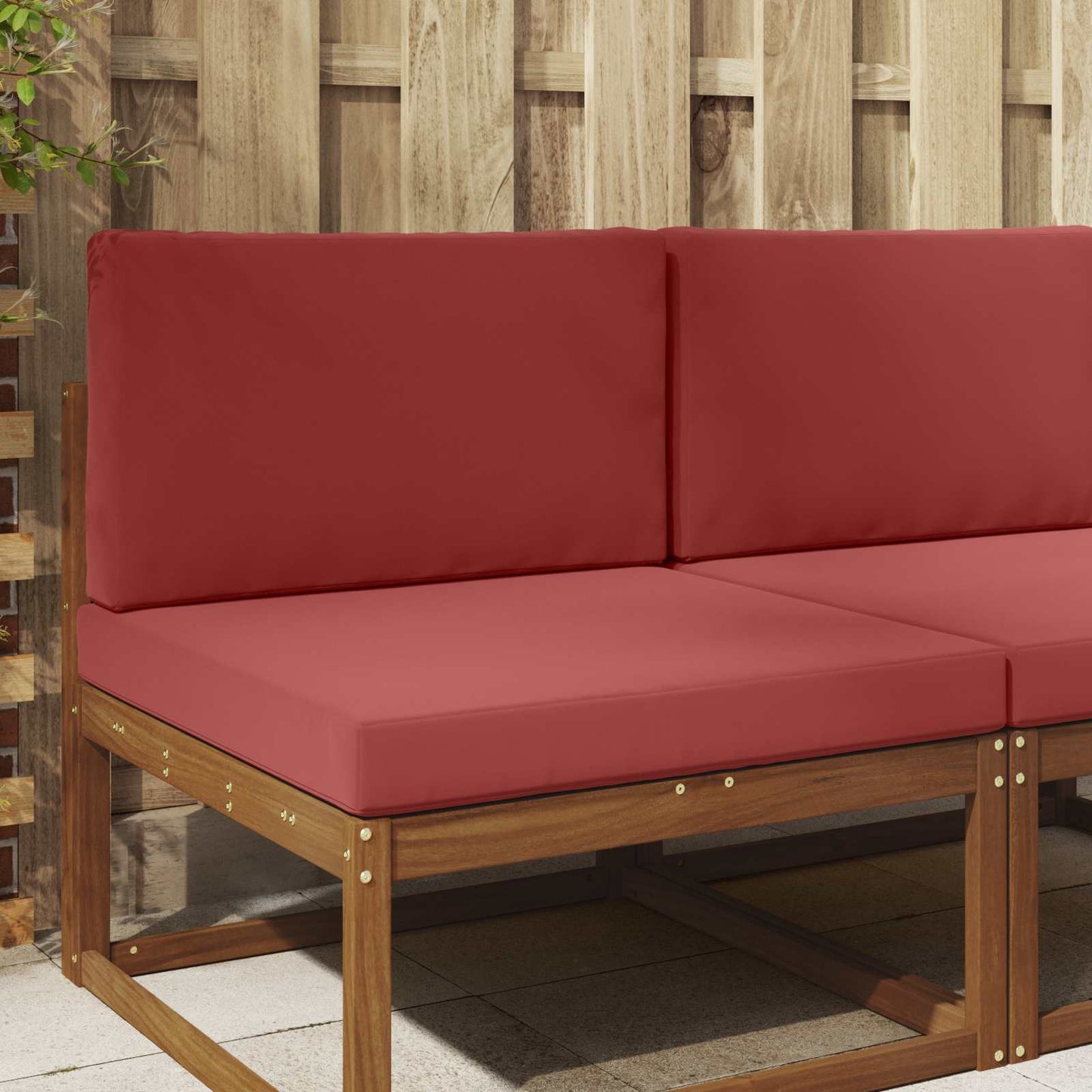 Udendørs Sofa Pude Polyester Vinrød 80 x 80 cm