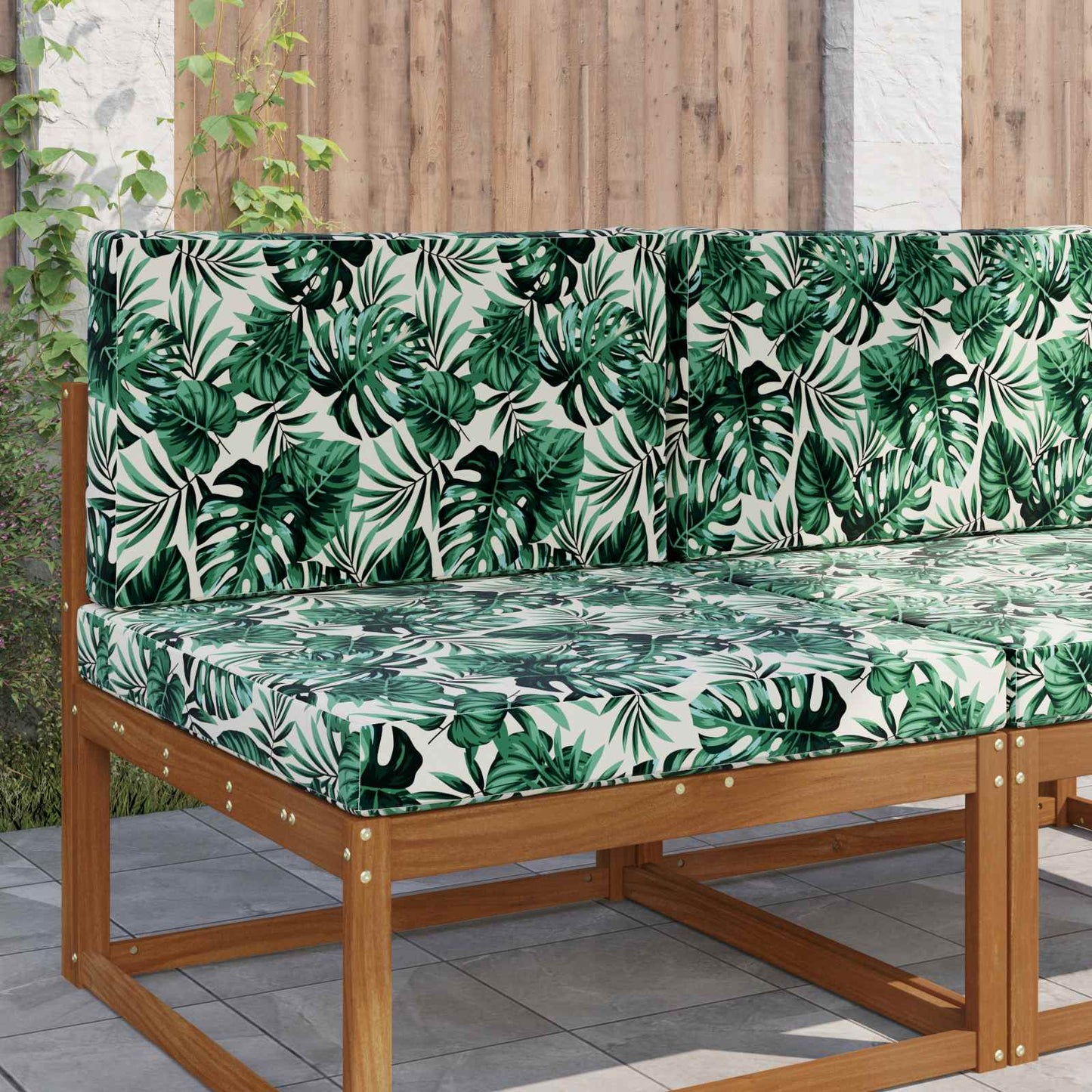 Udendørs Sofa Pude Polyester Bladmønster 80 x 80 cm Bladmønster