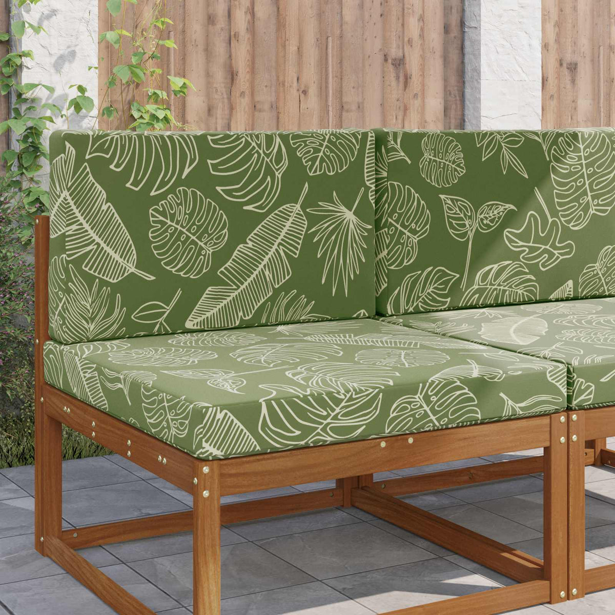 Udendørs Sofa Pude Polyester Bladdesign 80 x 80 cm Bladdesign