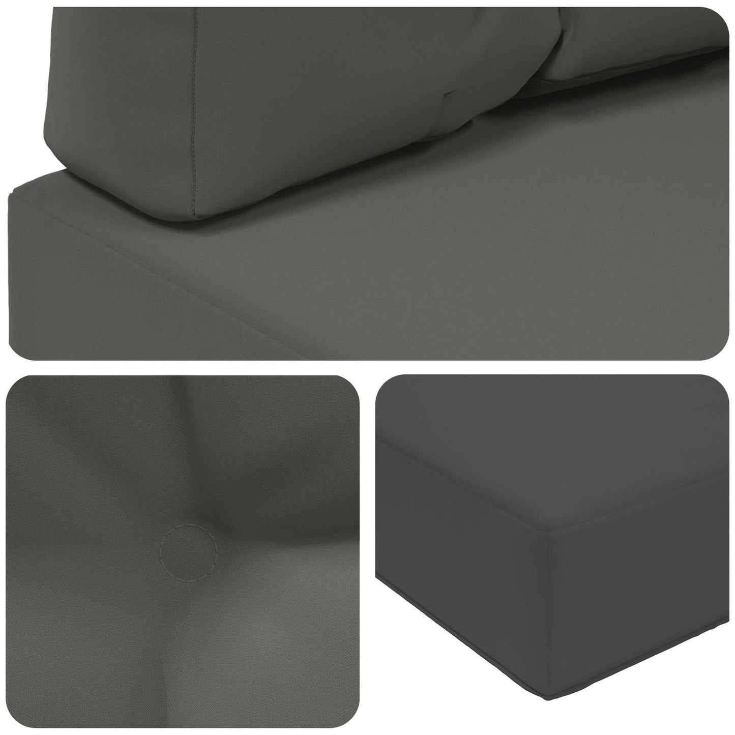 Udendørs Sofa Pude Polyester Antracit 80 x 80 cm