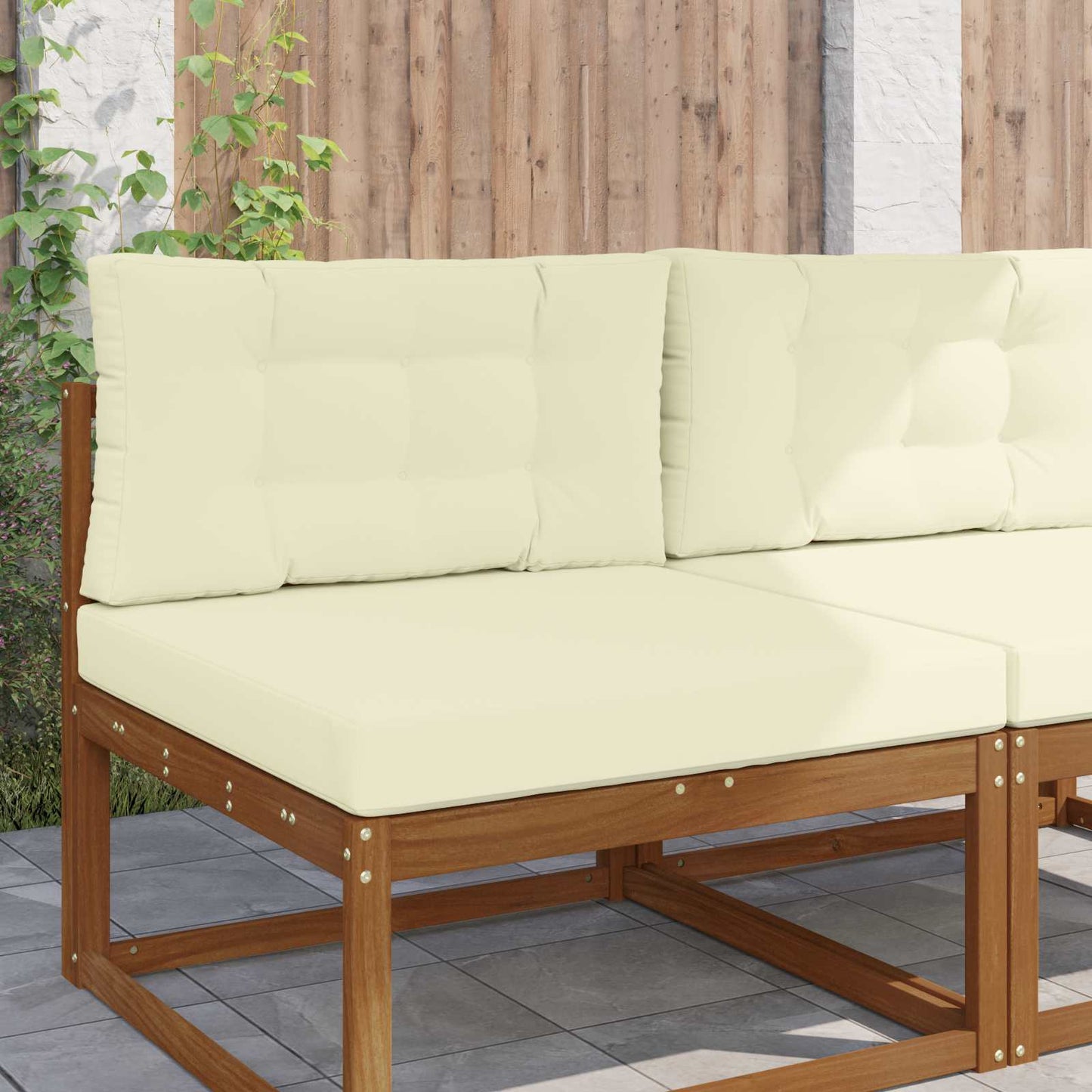 Udendørs Sofa Pude Polyester Cremefarvet 80 x 80 cm