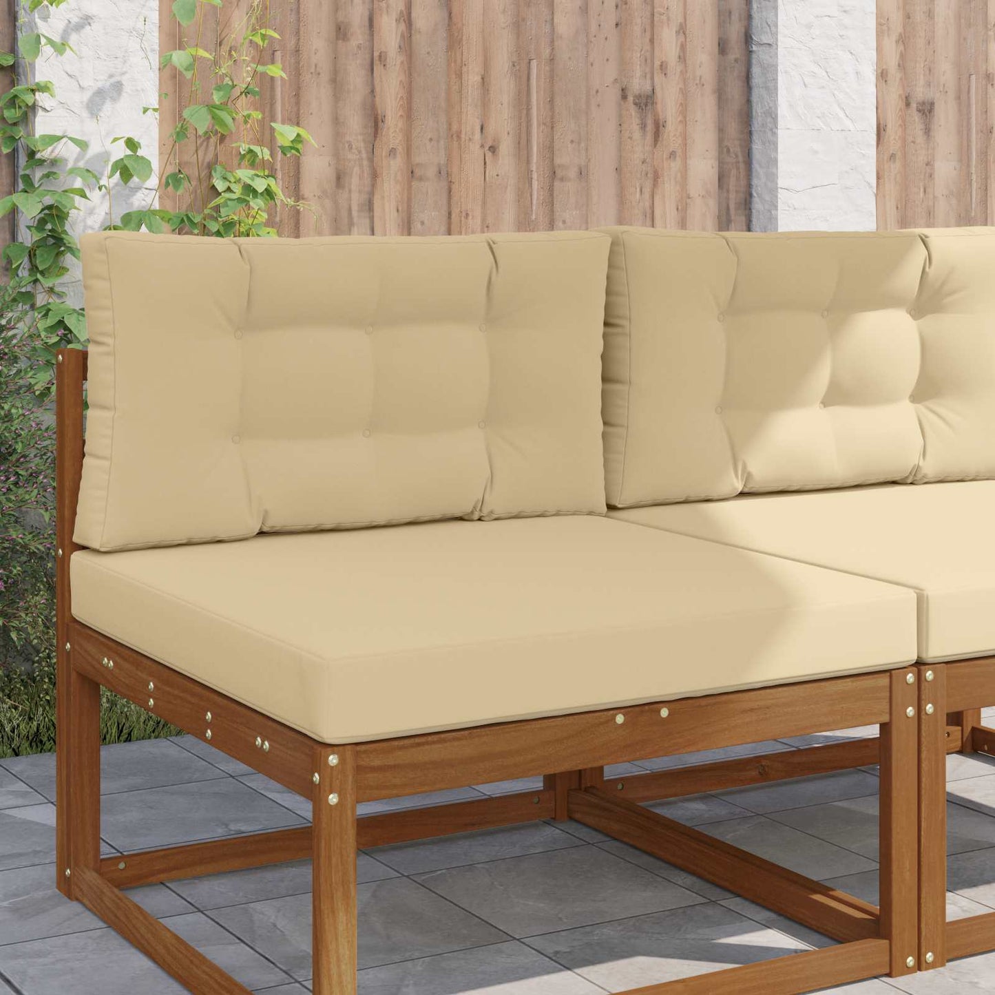 Udendørs Sofa Pude Polyester Beige 80 x 80 cm