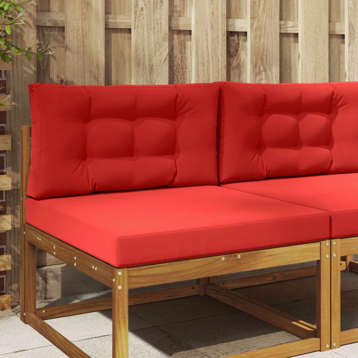 Udendørs Sofa Pude Polyester Rød 80 x 80 cm