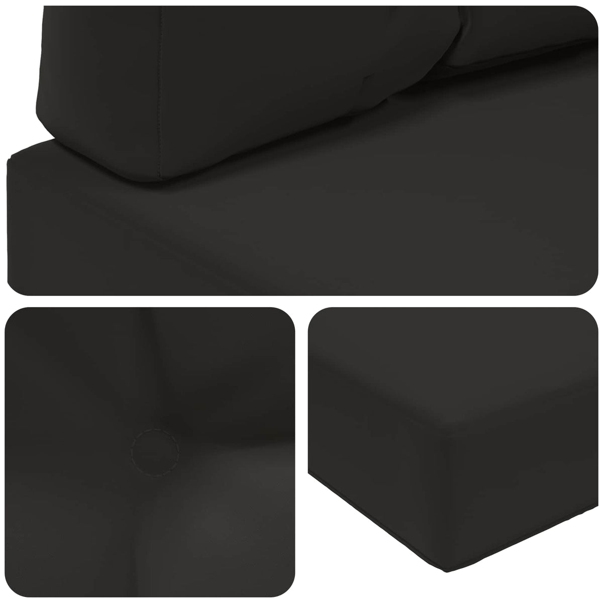 Udendørs Sofa Pude Polyester Sort 80 x 80 cm