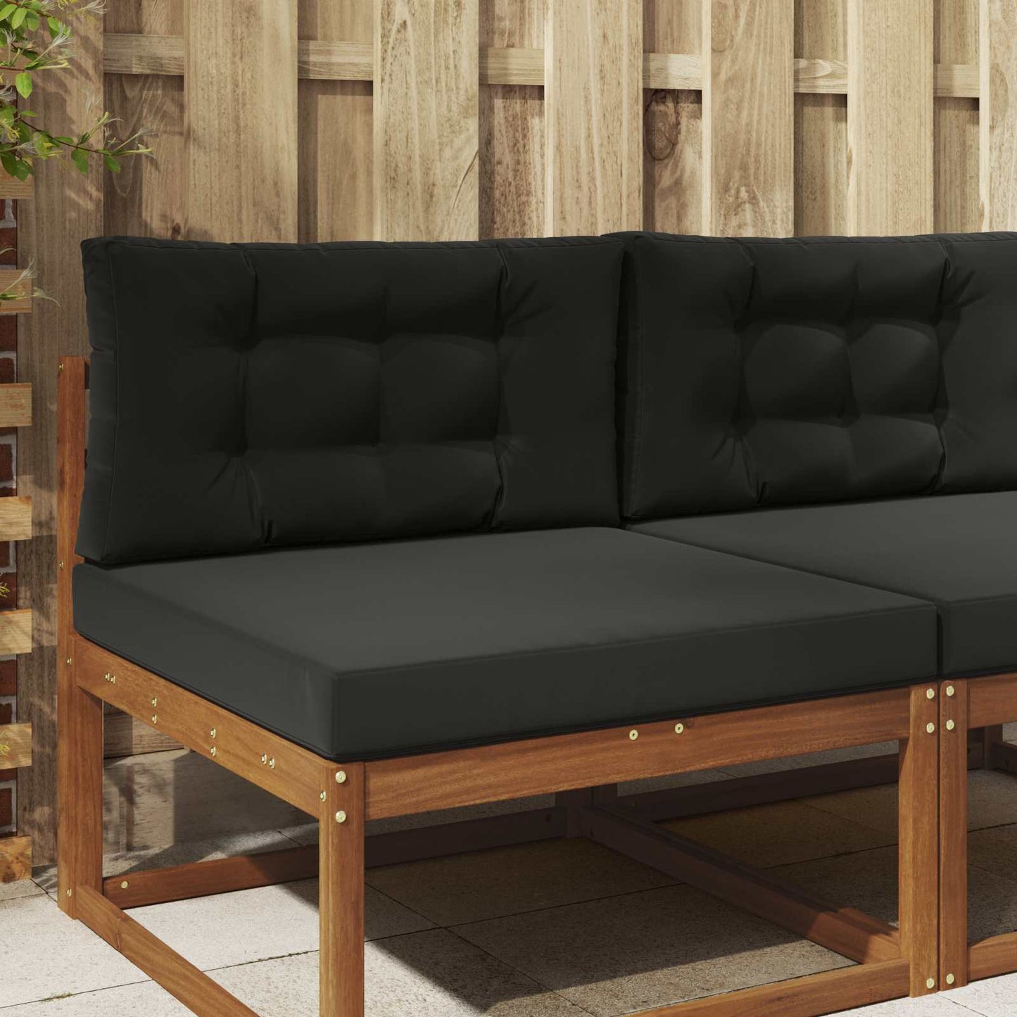 Udendørs Sofa Pude Polyester Sort 80 x 80 cm