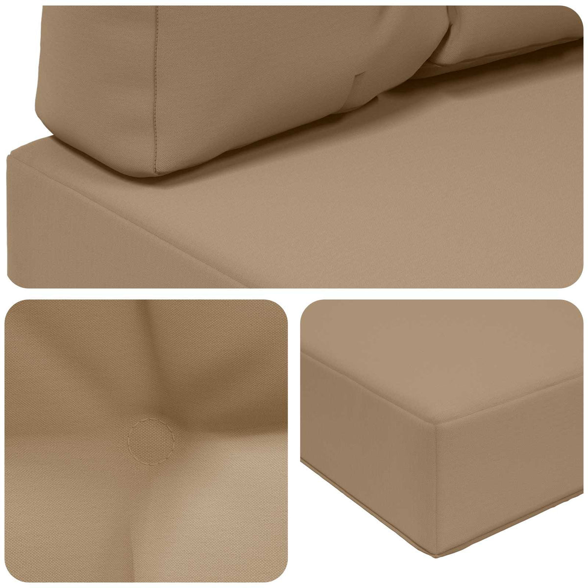 Udendørs Sofa Pude Polyester Gråbrun 80 x 80 cm