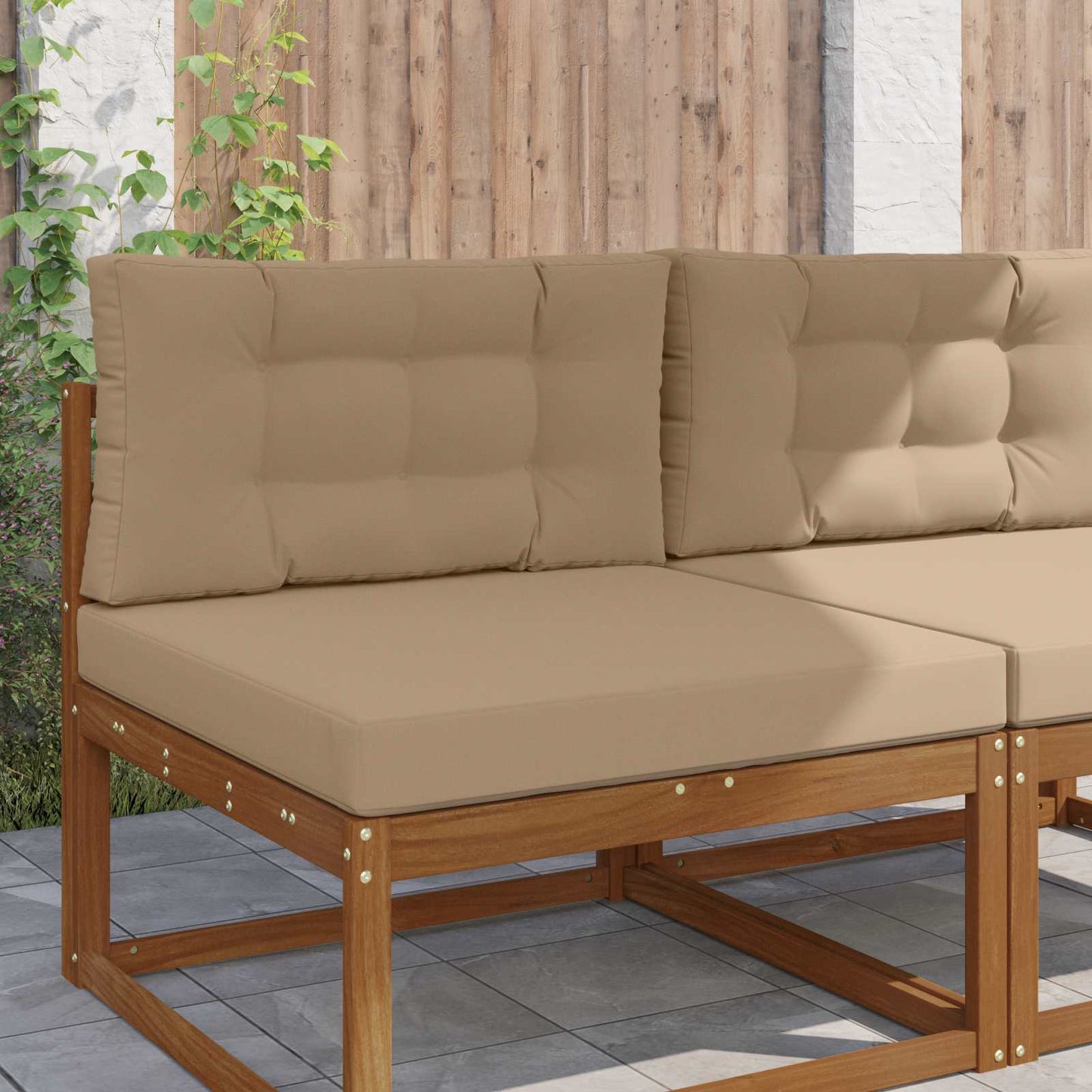 Udendørs Sofa Pude Polyester Gråbrun 80 x 80 cm
