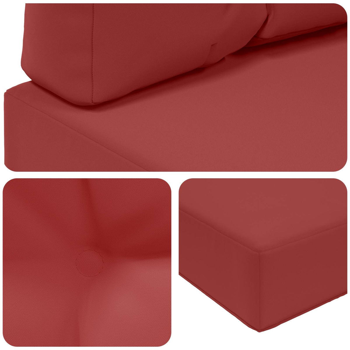 Udendørs Sofa Pude Polyester Vinrød 80 x 80 cm