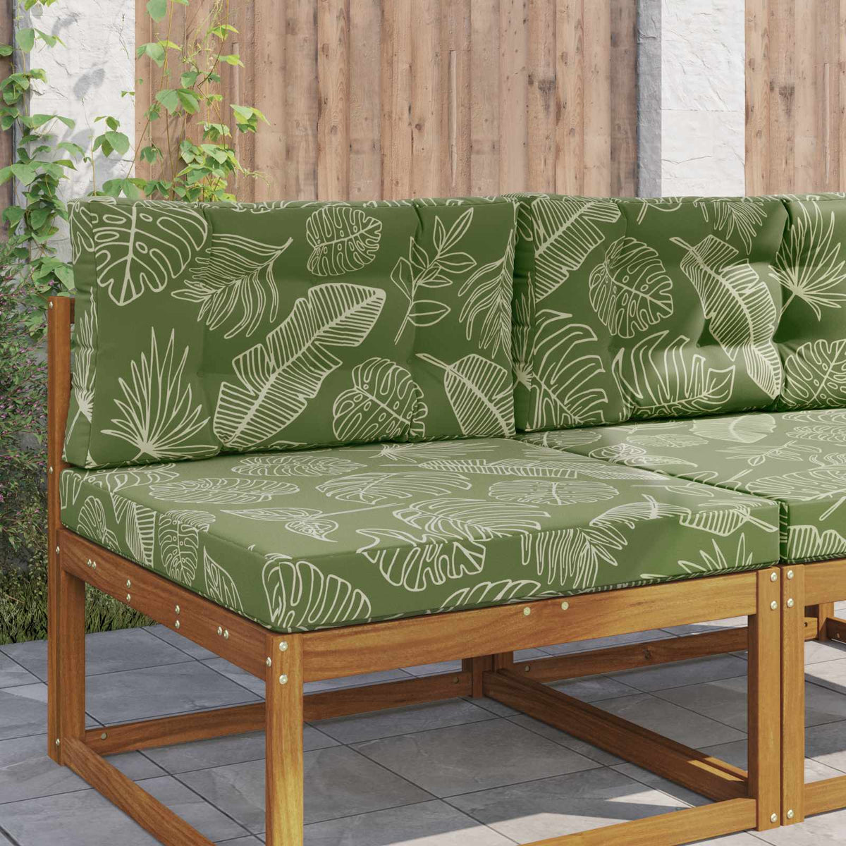 Udendørs Sofa Pude Polyester Bladdesign 80 x 80 cm Bladdesign