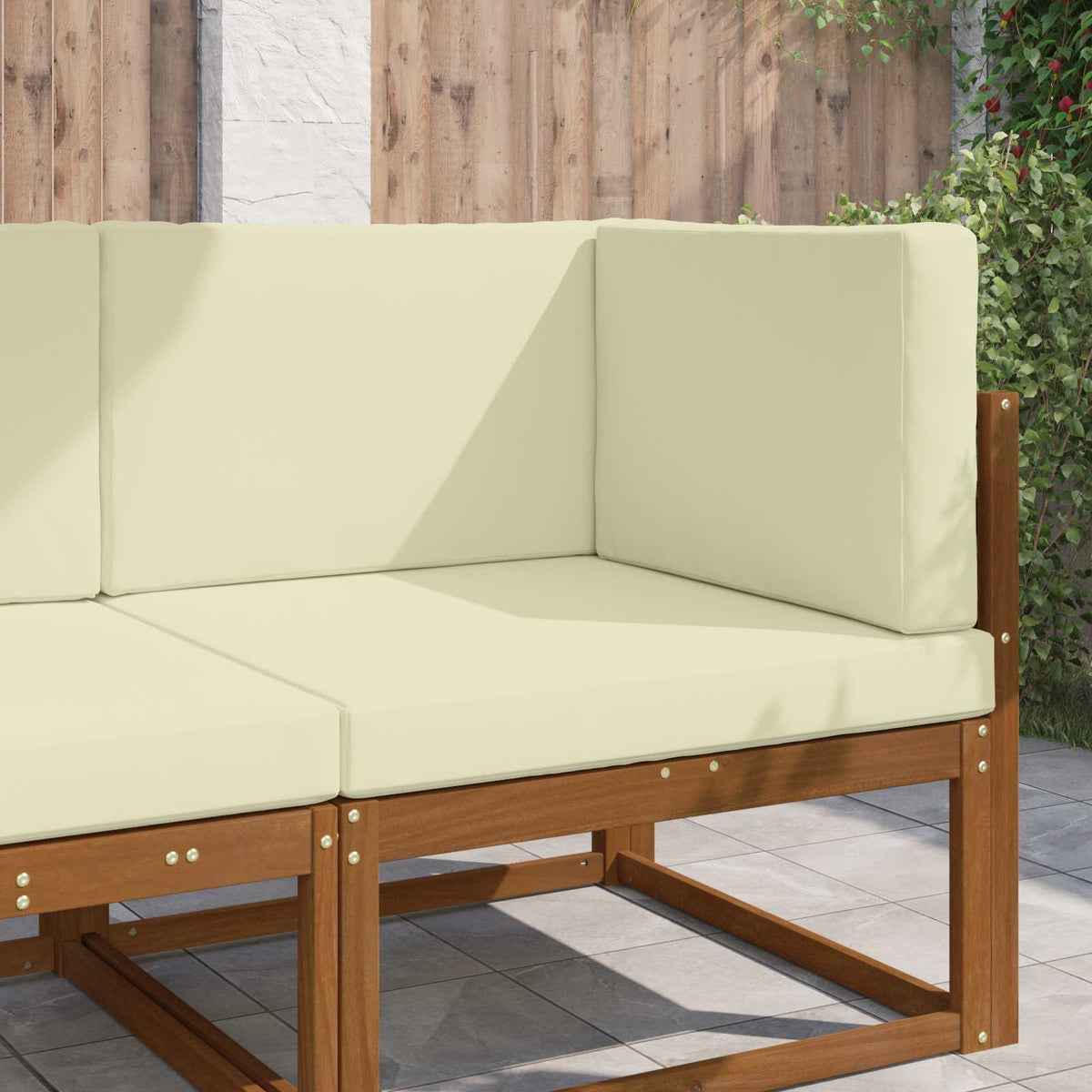 Udendørs Sofa Pude Polyester Cremefarvet 80 x 80 cm