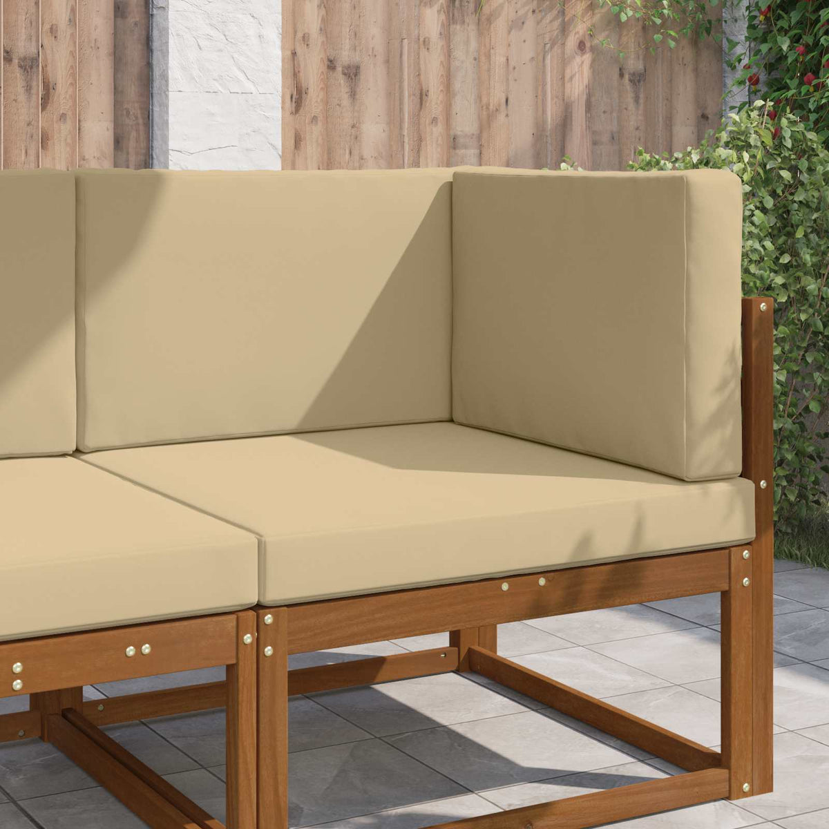 Udendørs Sofa Pude Polyester Beige 80 x 80 cm