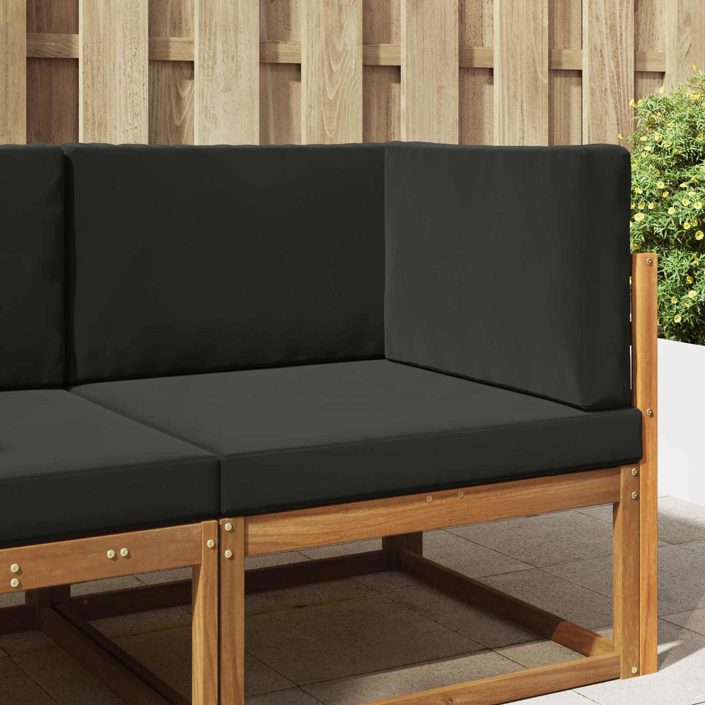 Udendørs Sofa Pude Polyester Sort 80 x 80 cm