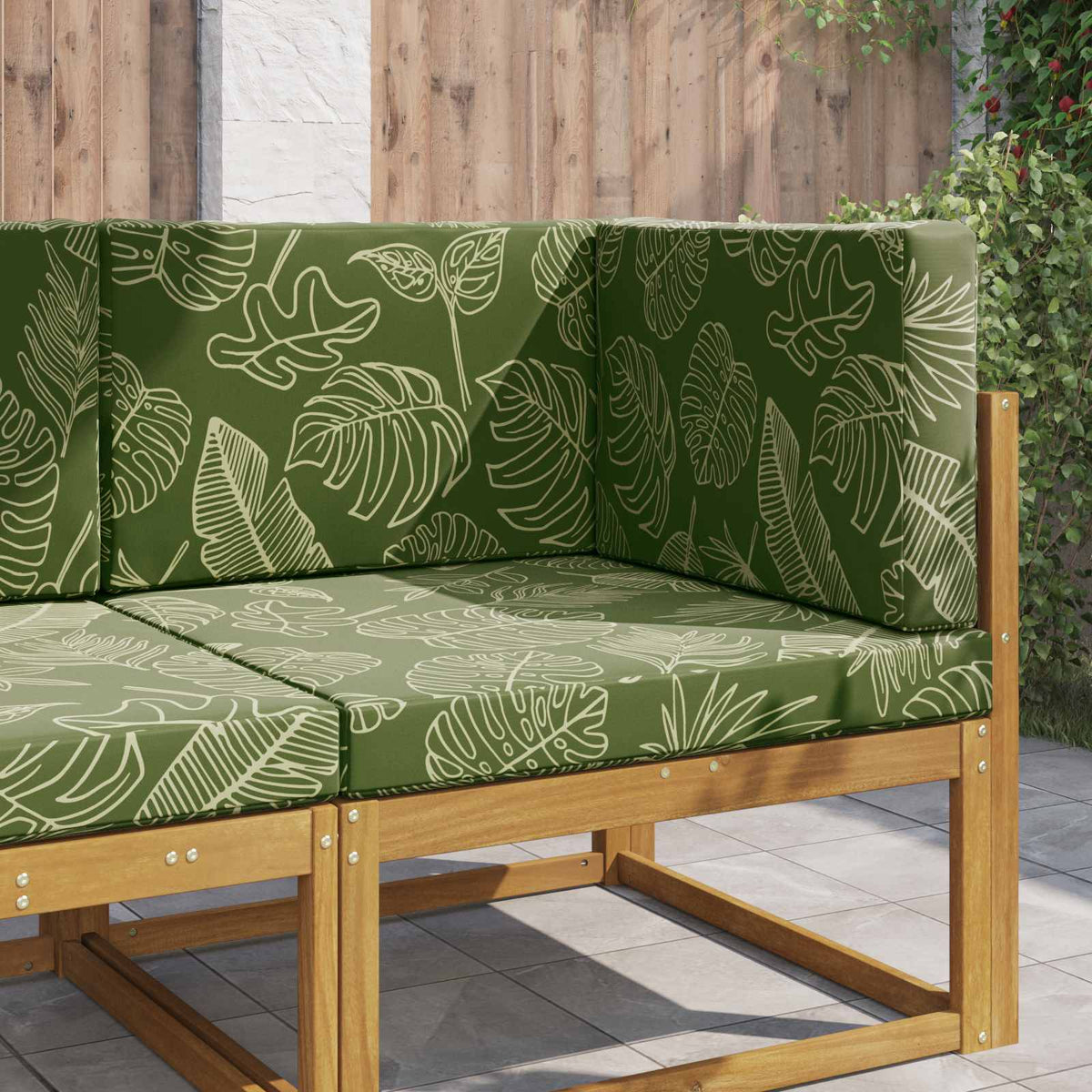 Udendørs Sofa Pude Polyester Bladdesign 80 x 80 cm Bladdesign