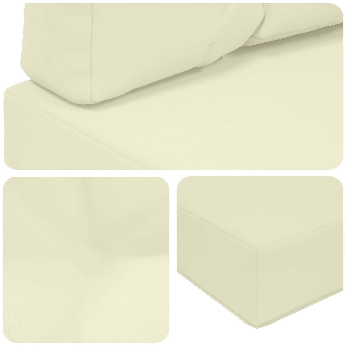 Udendørs Sofa Pude Polyester Cremefarvet 80 x 80 cm
