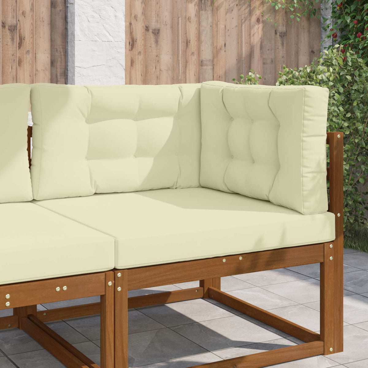 Udendørs Sofa Pude Polyester Cremefarvet 80 x 80 cm