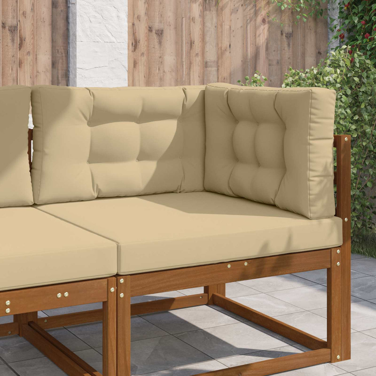 Udendørs Sofa Pude Polyester Beige 80 x 80 cm