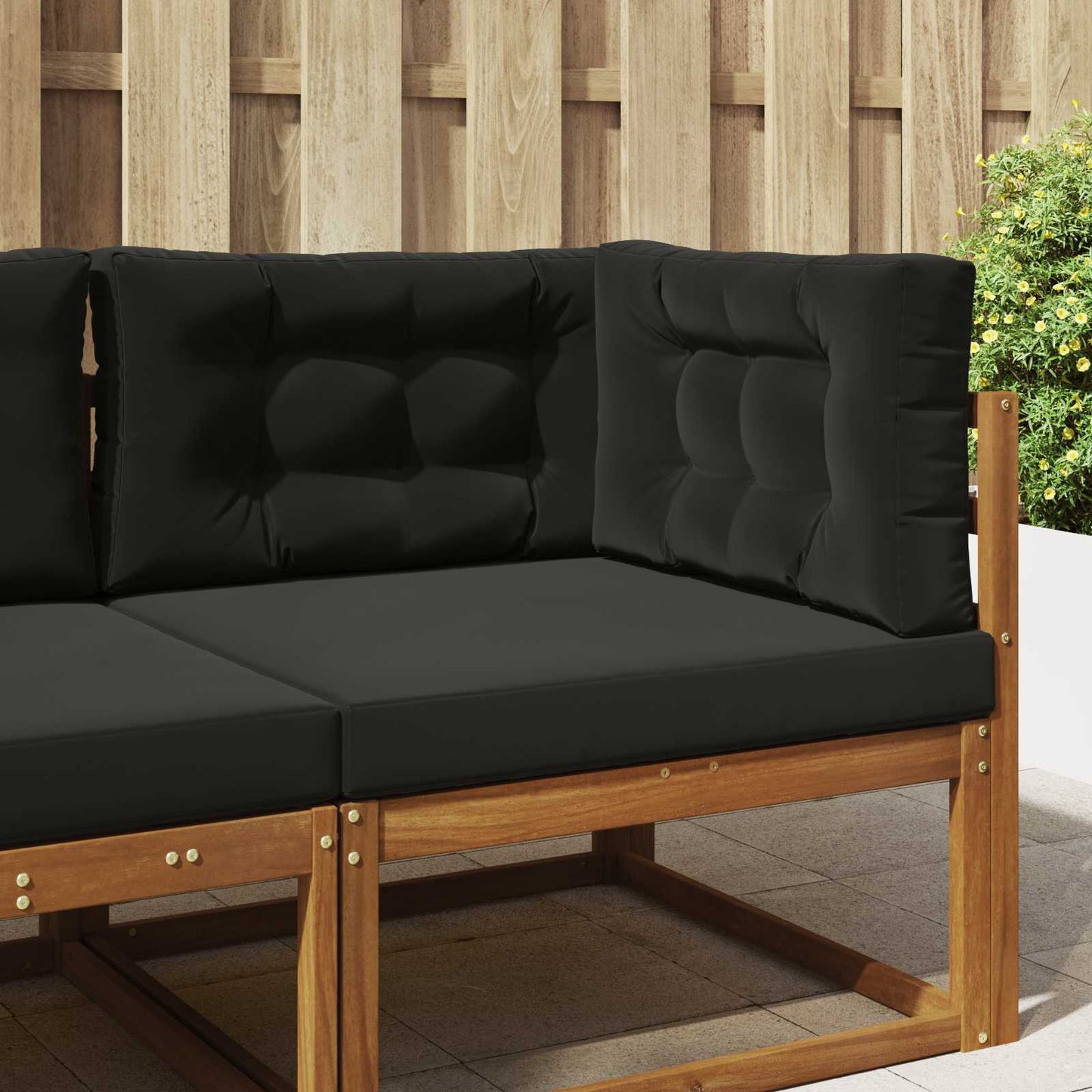 Udendørs Sofa Pude Polyester Sort 80 x 80 cm