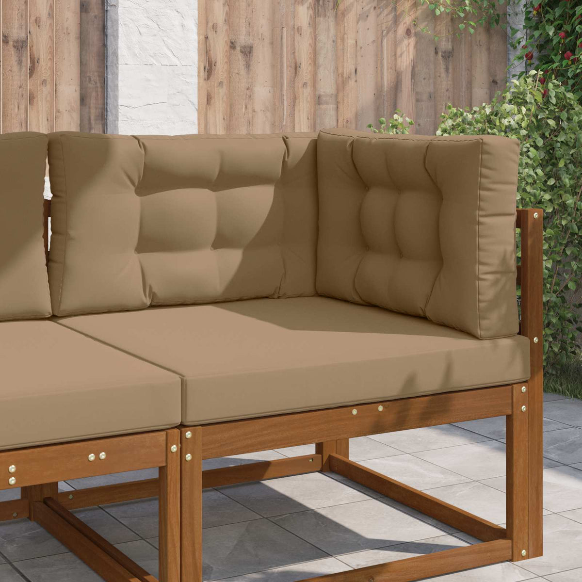 Udendørs Sofa Pude Polyester Gråbrun 80 x 80 cm