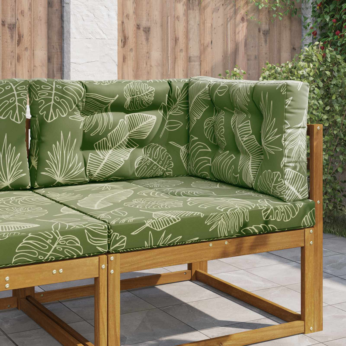 Udendørs Sofa Pude Polyester Bladdesign 80 x 80 cm Bladdesign