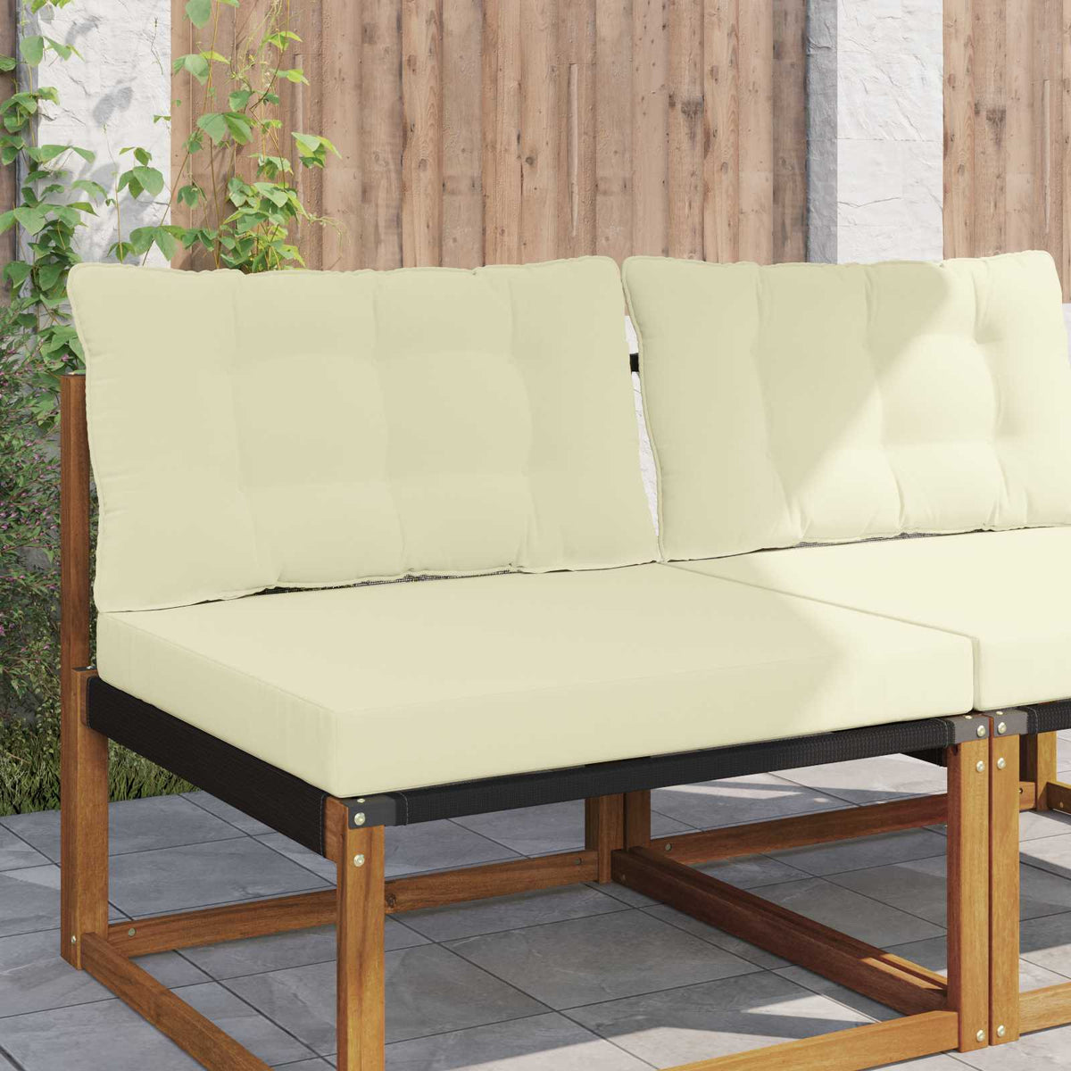 Udendørs Sofa Pude Polyester Cremefarvet 80 x 68,5 cm