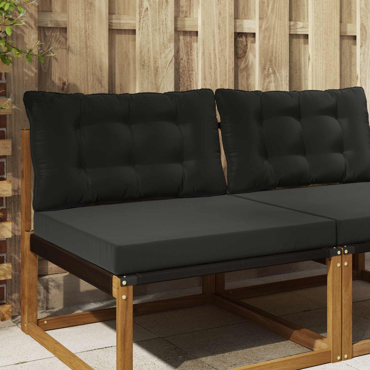 Udendørs Sofa Pude Polyester Sort 80 x 68,5 cm
