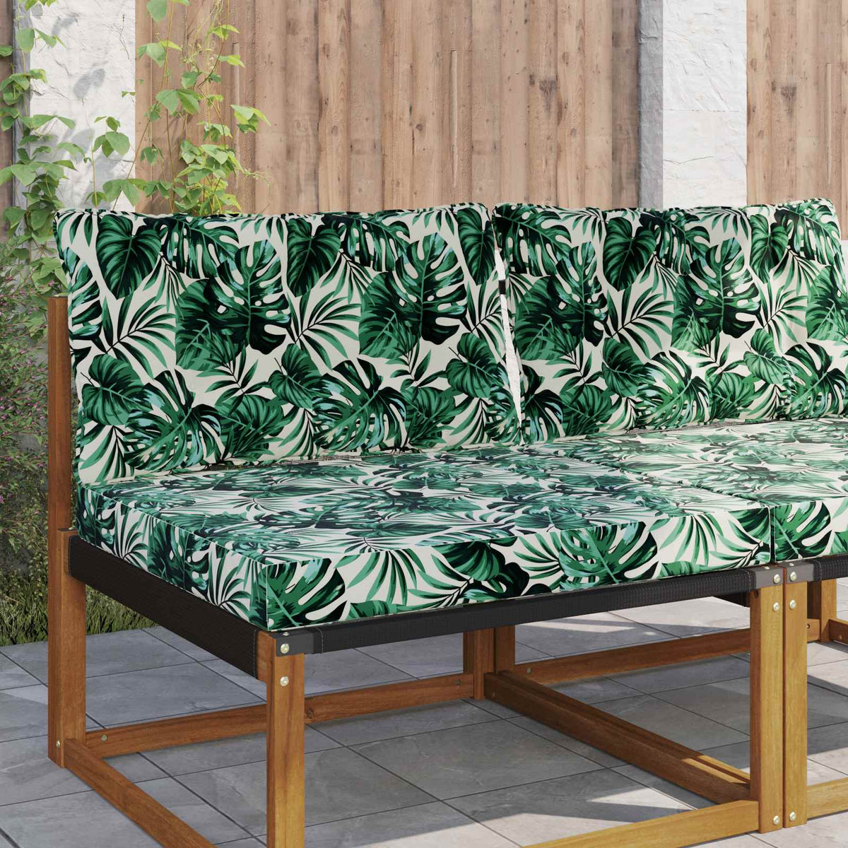 Udendørs Sofa Pude Polyester Bladmønster 80 x 68,5 cm
