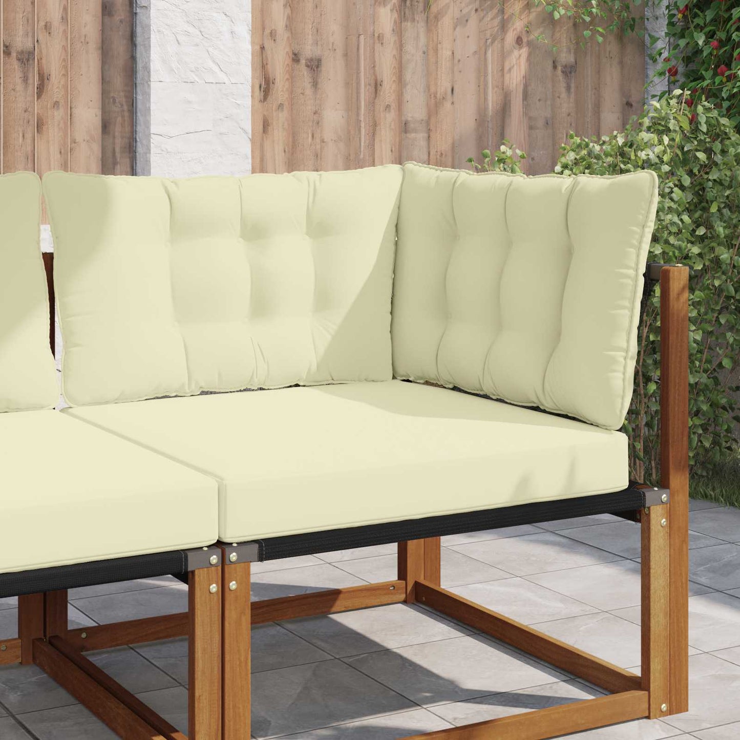 Udendørs Sofa Pude Polyester Cremefarvet 68,5 x 68,5 cm