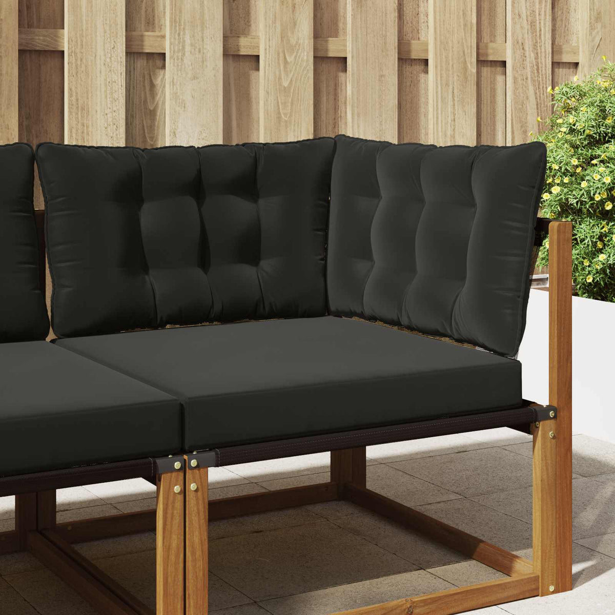 Udendørs Sofa Pude Polyester Sort 68,5 x 68,5 cm