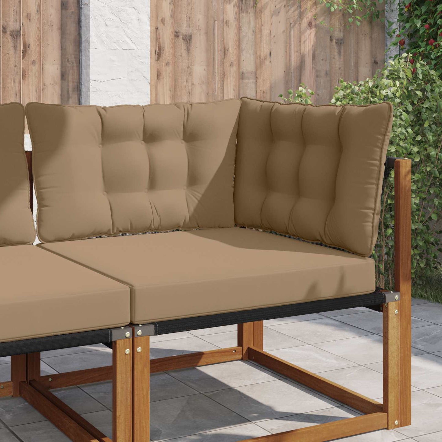 Udendørs Sofa Pude Polyester Gråbrun 68,5 x 68,5 cm
