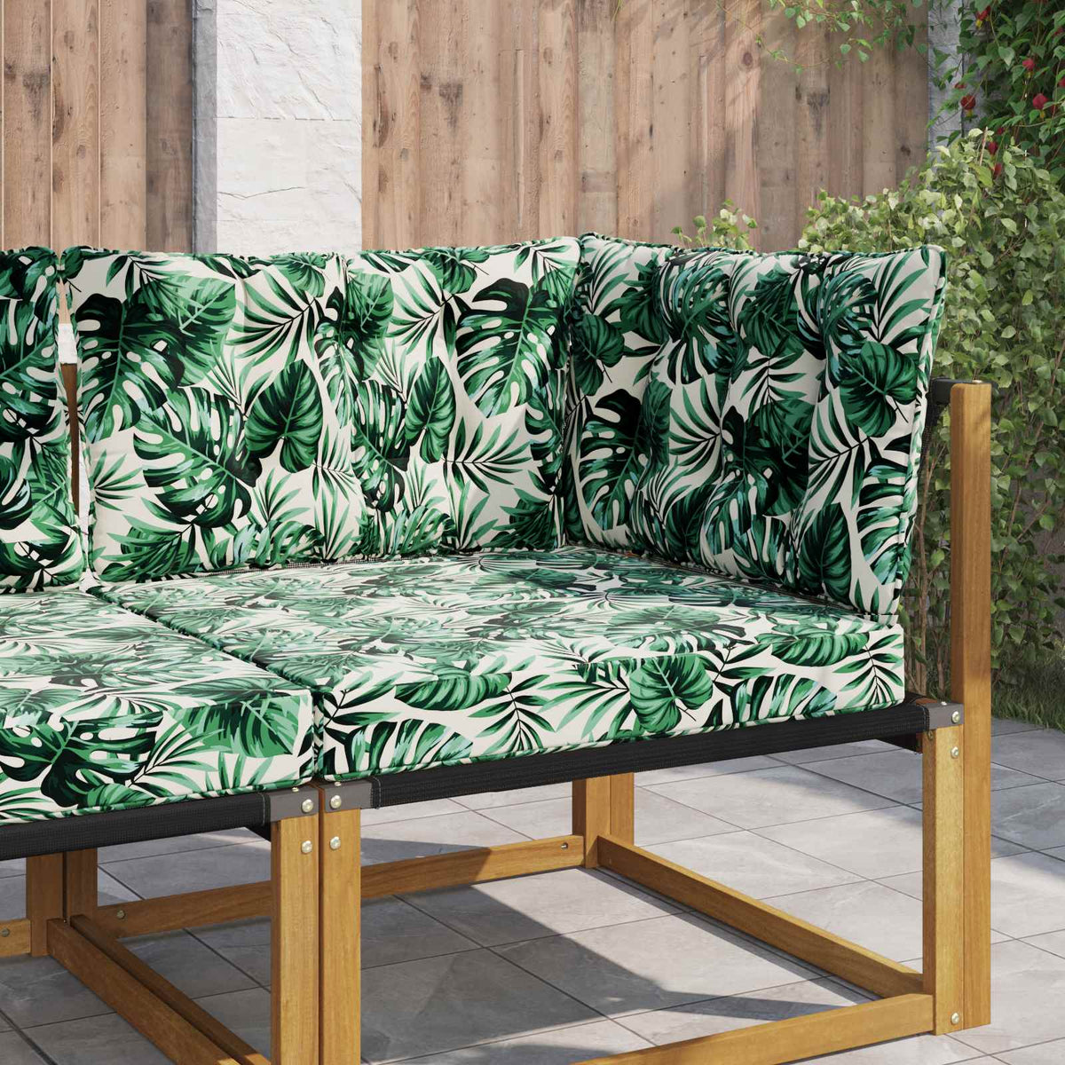 Udendørs Sofa Pude Polyester Bladmønster 68,5 x 68,5 cm
