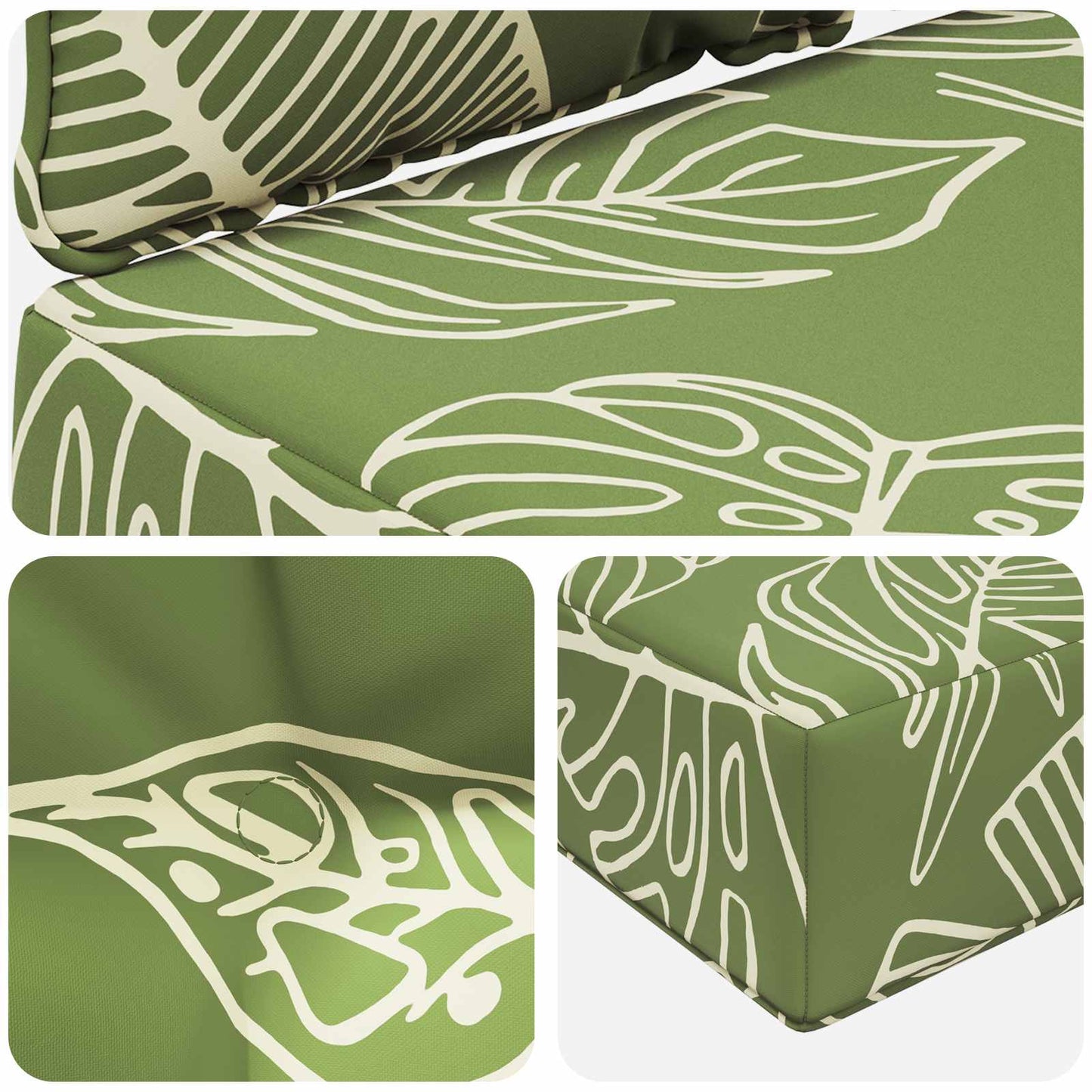 Udendørs Sofa Pude Polyester Bladdesign 68,5 x 68,5 cm