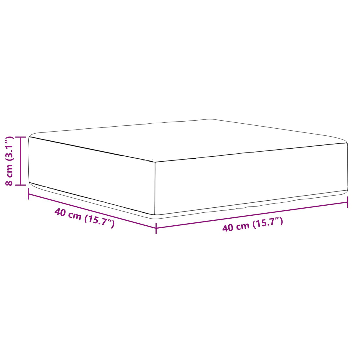 Udendørs Sædepude 100% polyester Grøn 40 x 40 x 8 cm