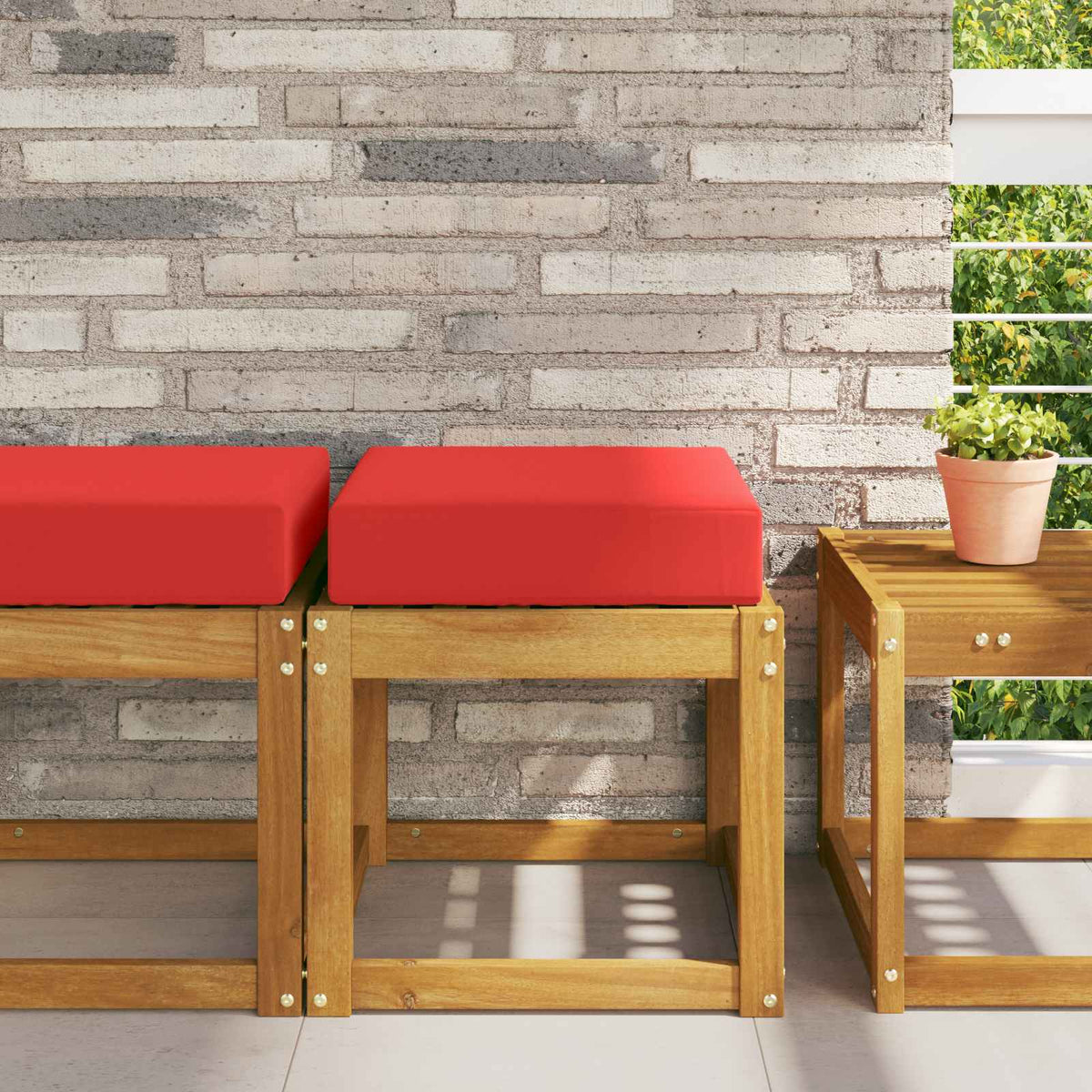 Udendørs Sædepude 100% polyester Rød 40 x 40 x 8 cm