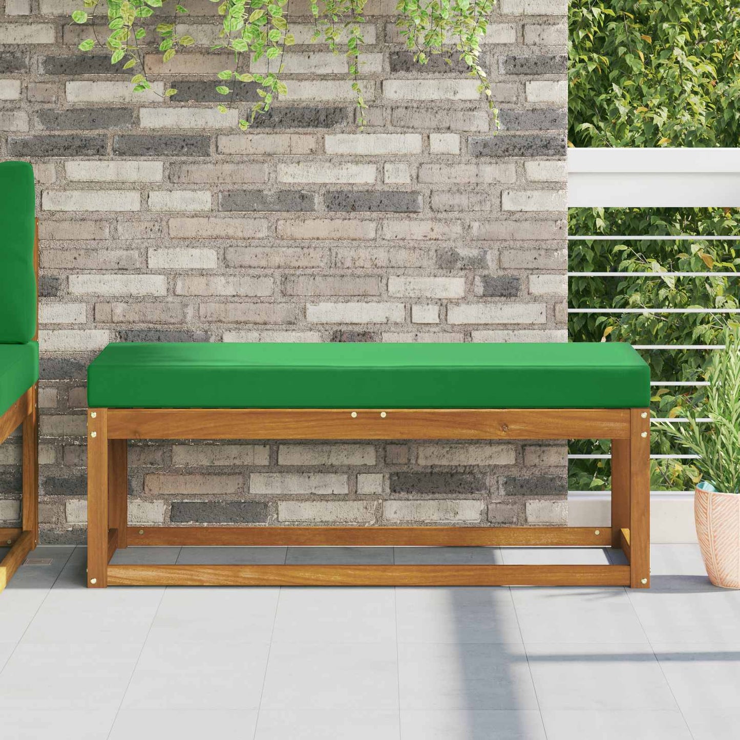 Udendørs Sædepude 100% polyester Grøn 111,5 x 40 x 8 cm