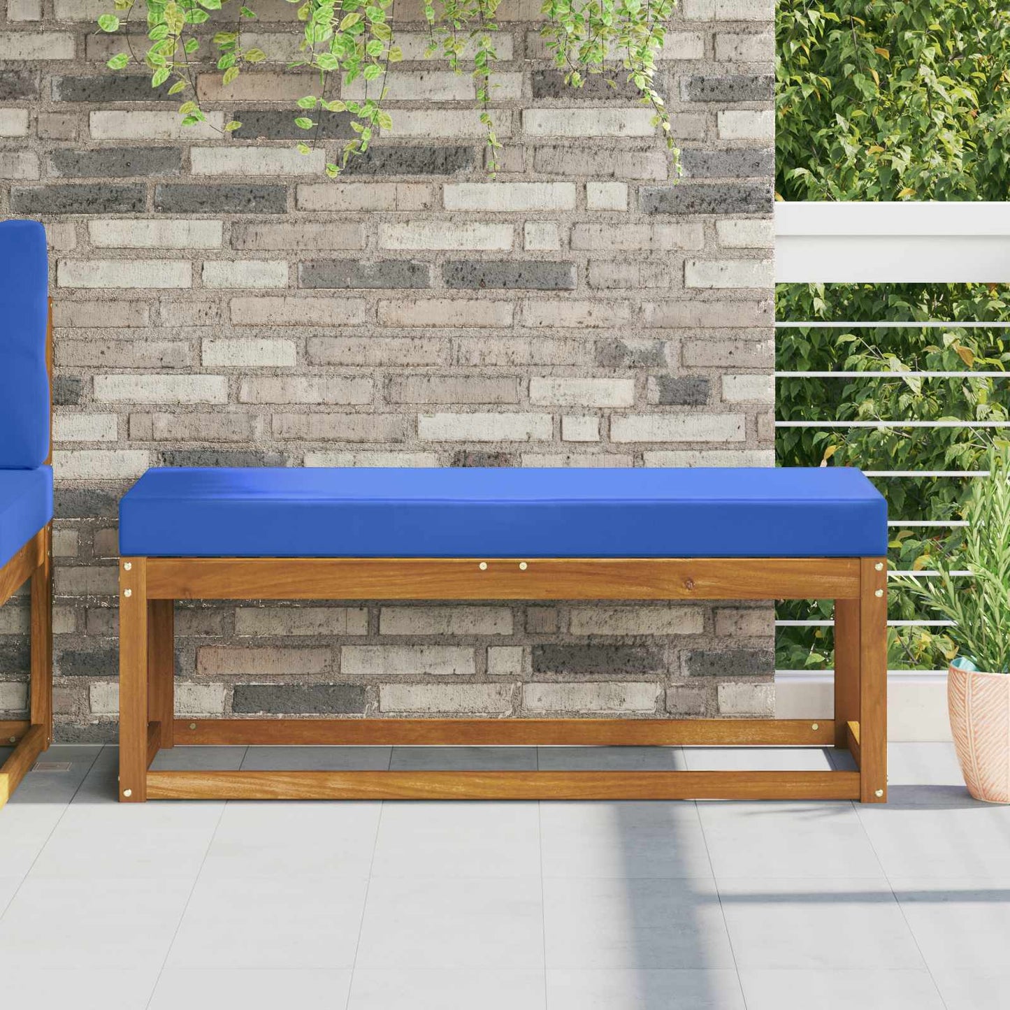 Udendørs Sædepude 100% polyester Kongelig blå 111,5 x 40 x 8 cm