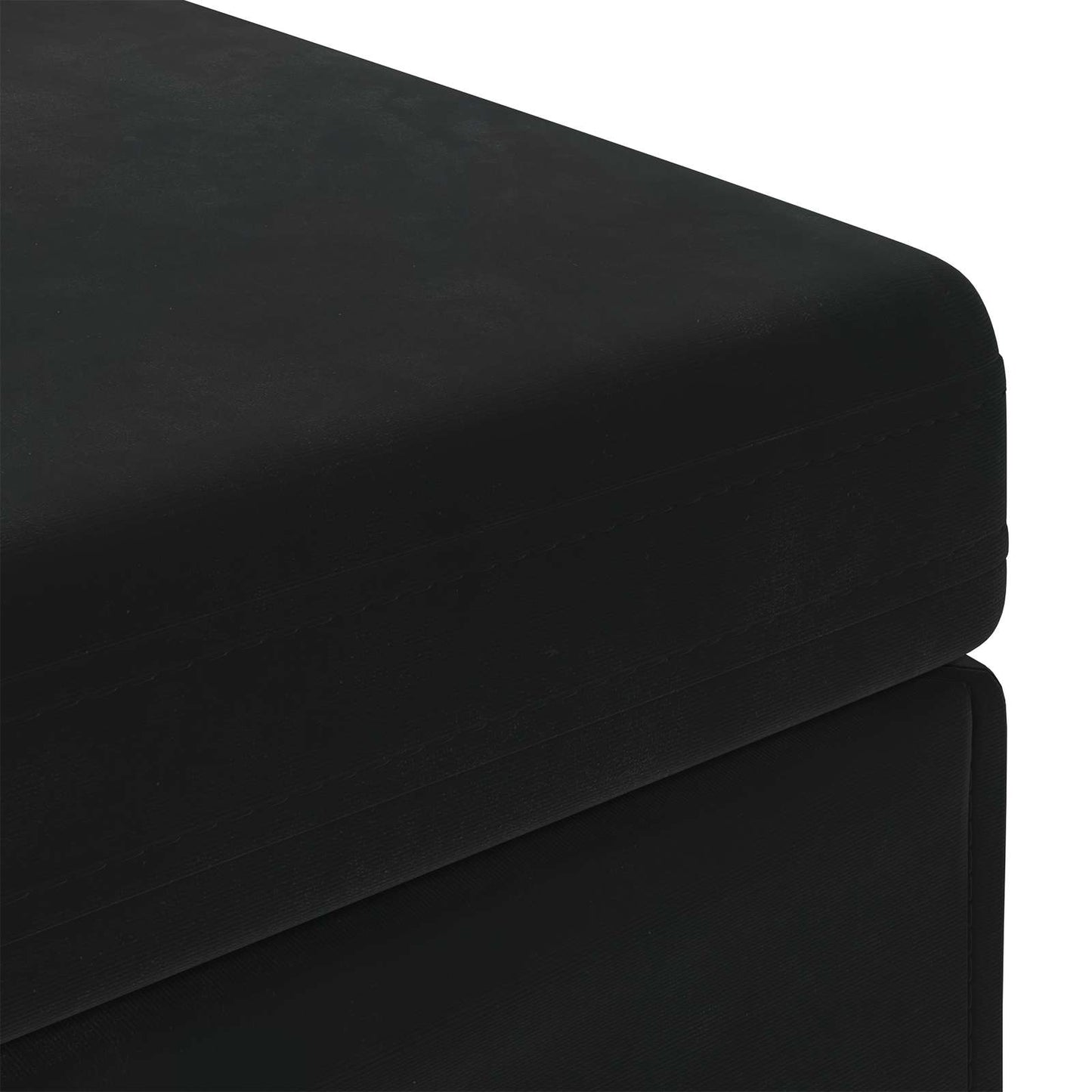 Taburet Sort 61 x 41 x 40 cm Velour og konstrueret træ