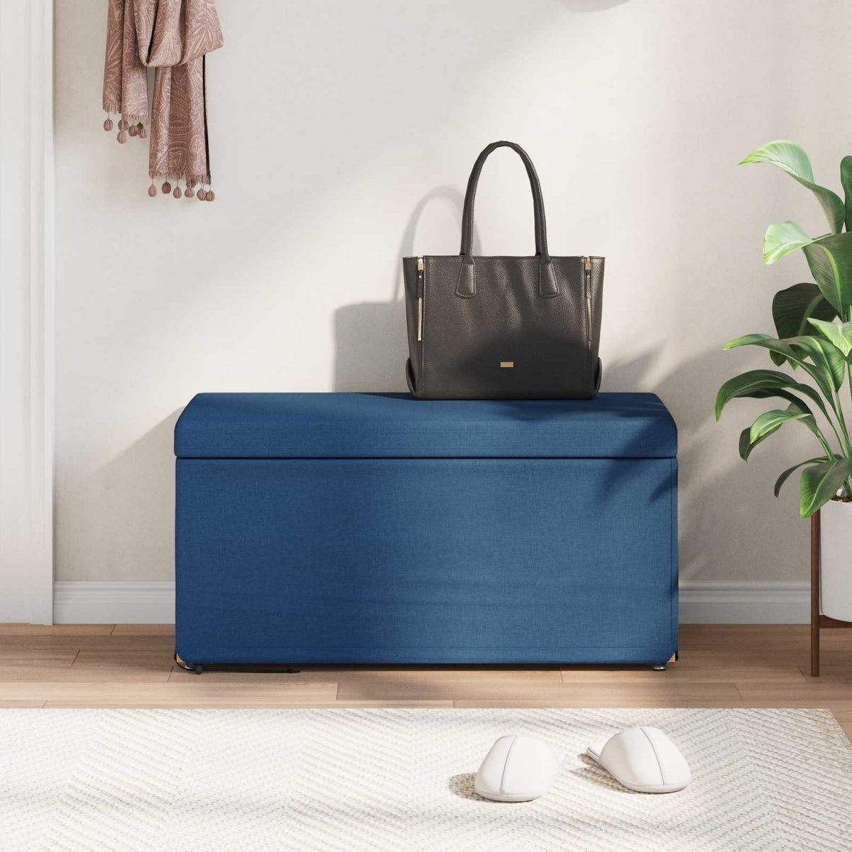 Taburet Blå 81 x 41 x 40 cm Stof og konstrueret træ