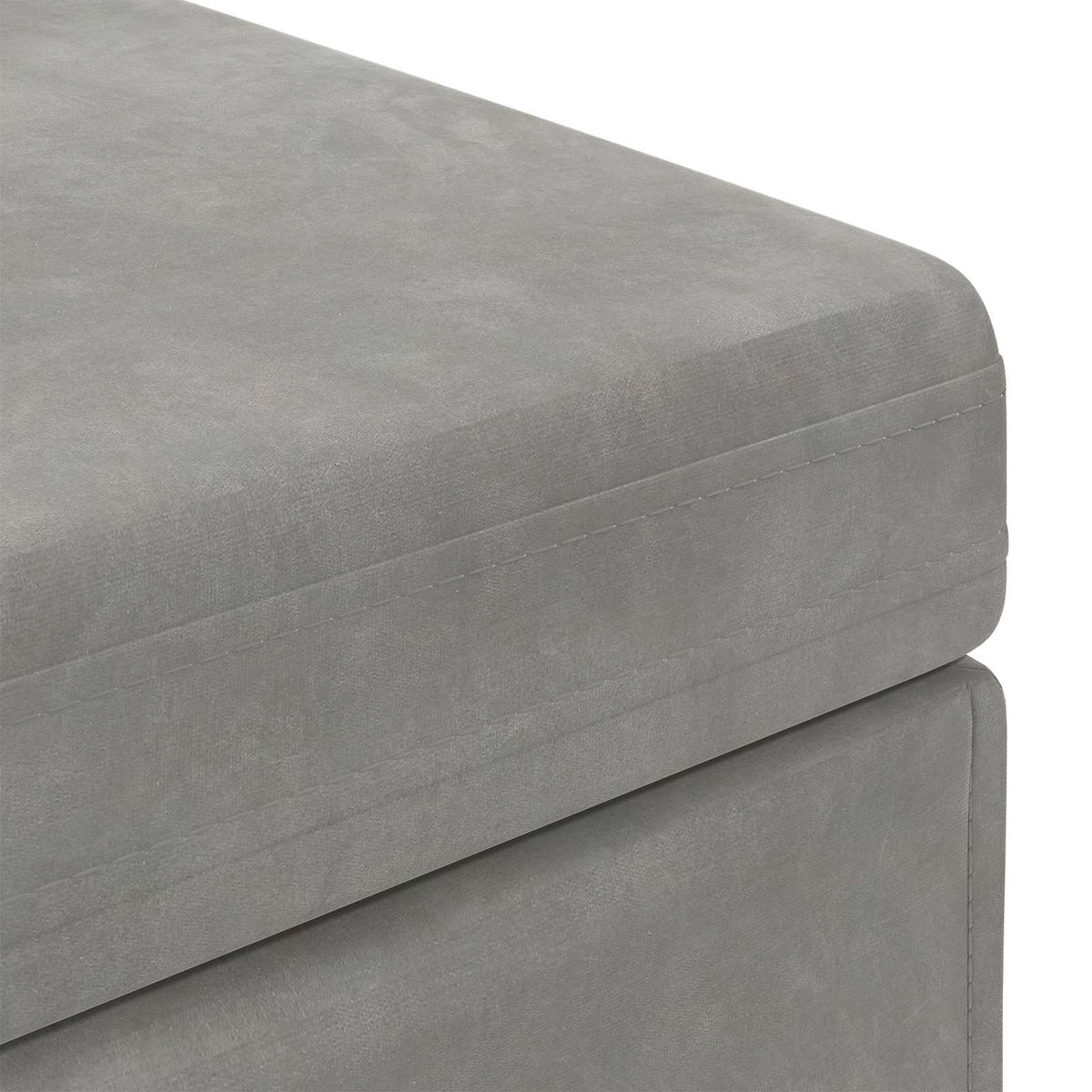 Taburet Lysegrå 81 x 41 x 40 cm Velour og konstrueret træ
