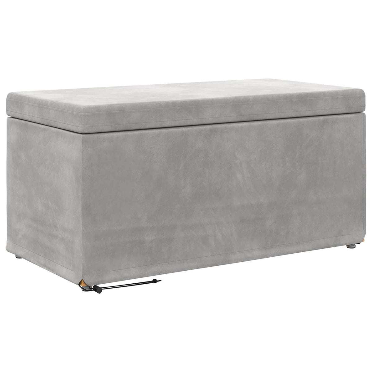 Taburet Lysegrå 81 x 41 x 40 cm Velour og konstrueret træ