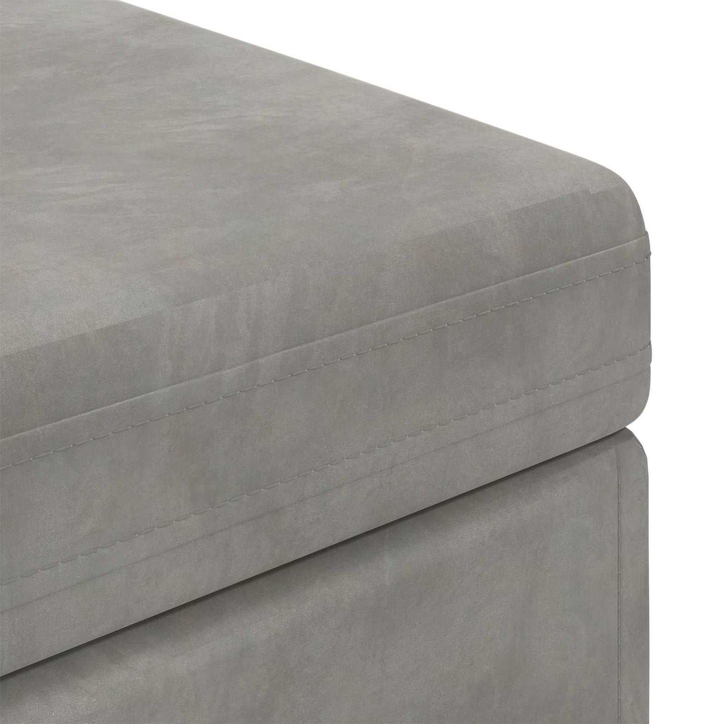 Taburet Lysegrå 101 x 41 x 40 cm Velour og konstrueret træ