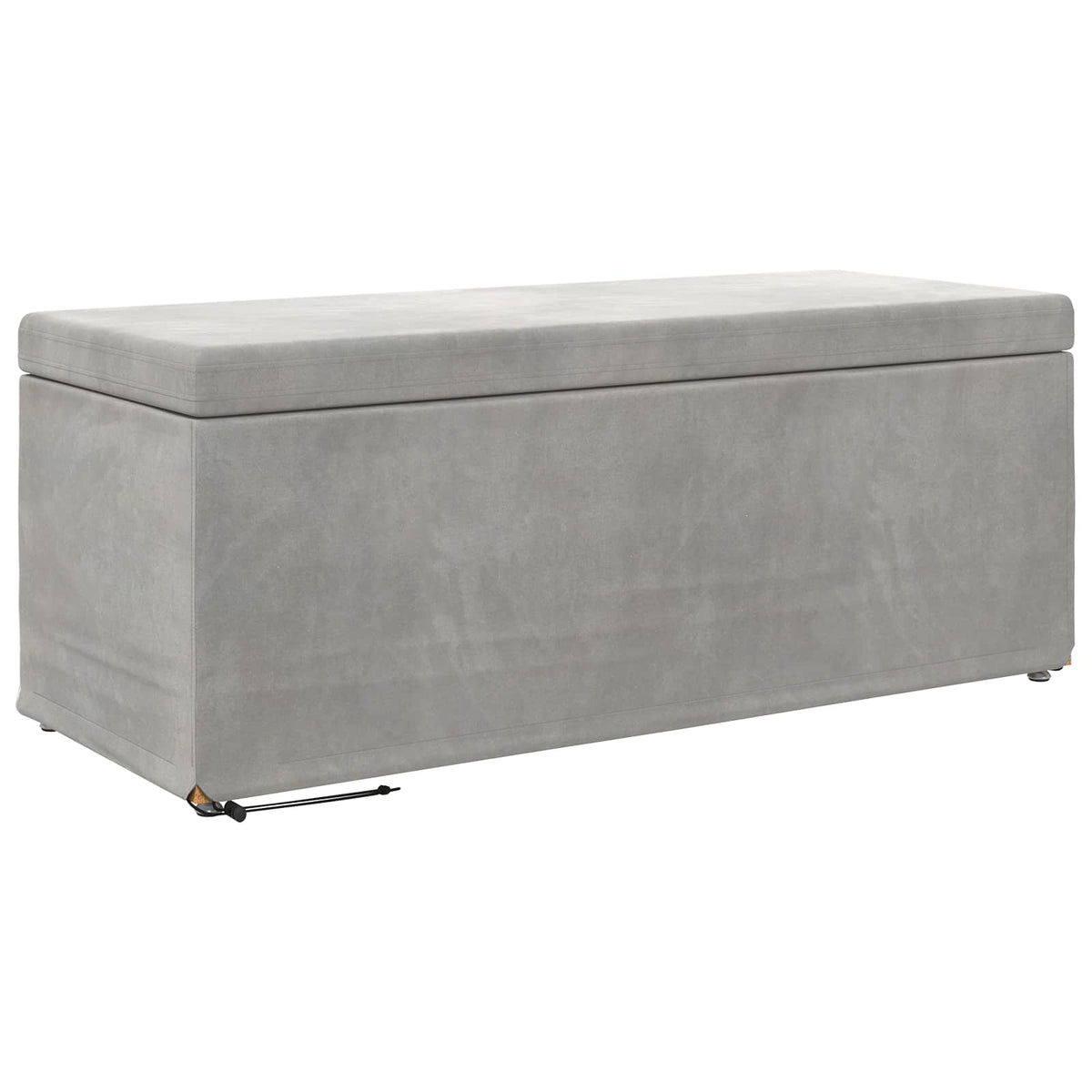 Taburet Lysegrå 101 x 41 x 40 cm Velour og konstrueret træ