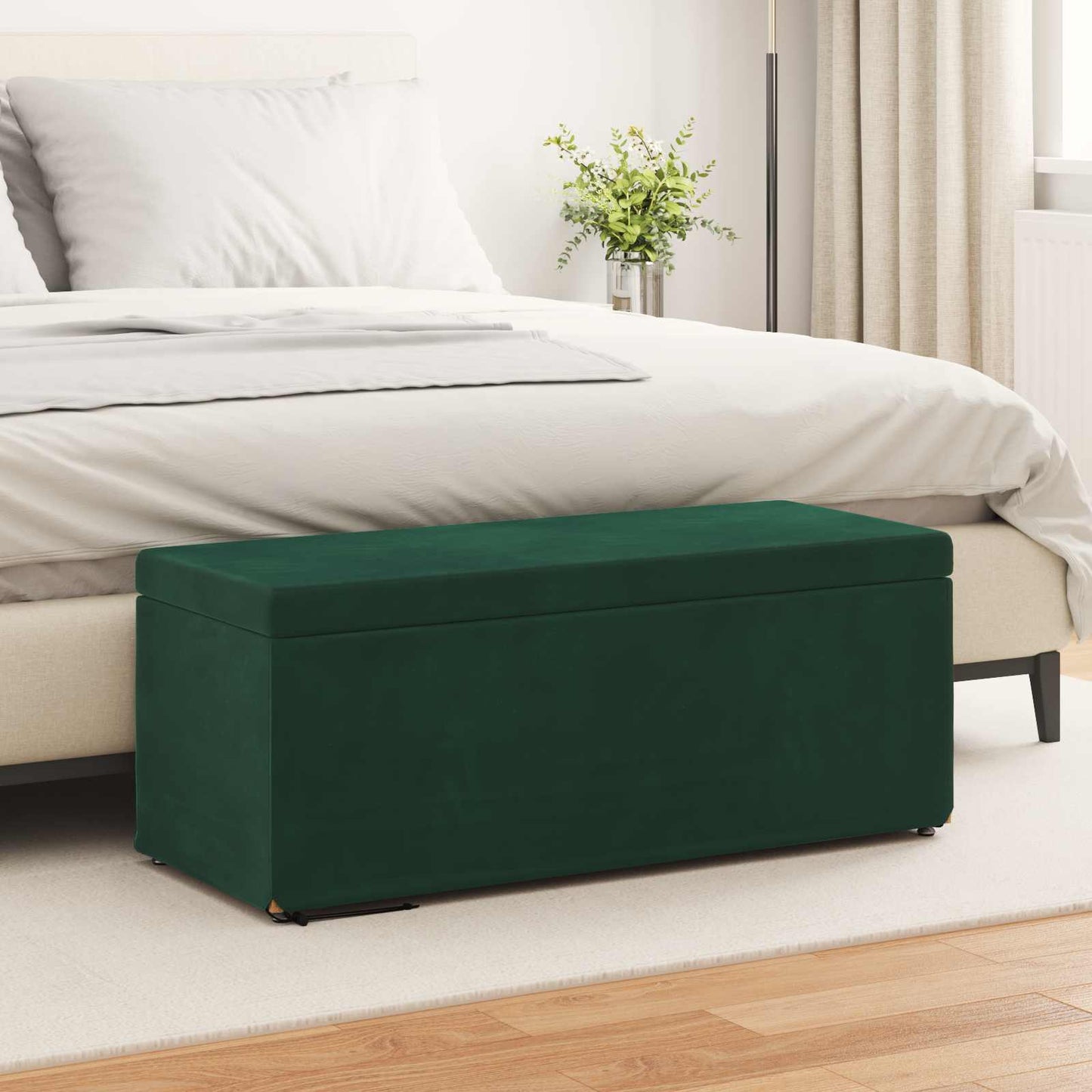 Taburet Mørkegrøn 101 x 41 x 40 cm Velour og konstrueret træ