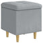 Ottoman med Opbevaring Lysegrå 40 x 40 x 45 cm Stof