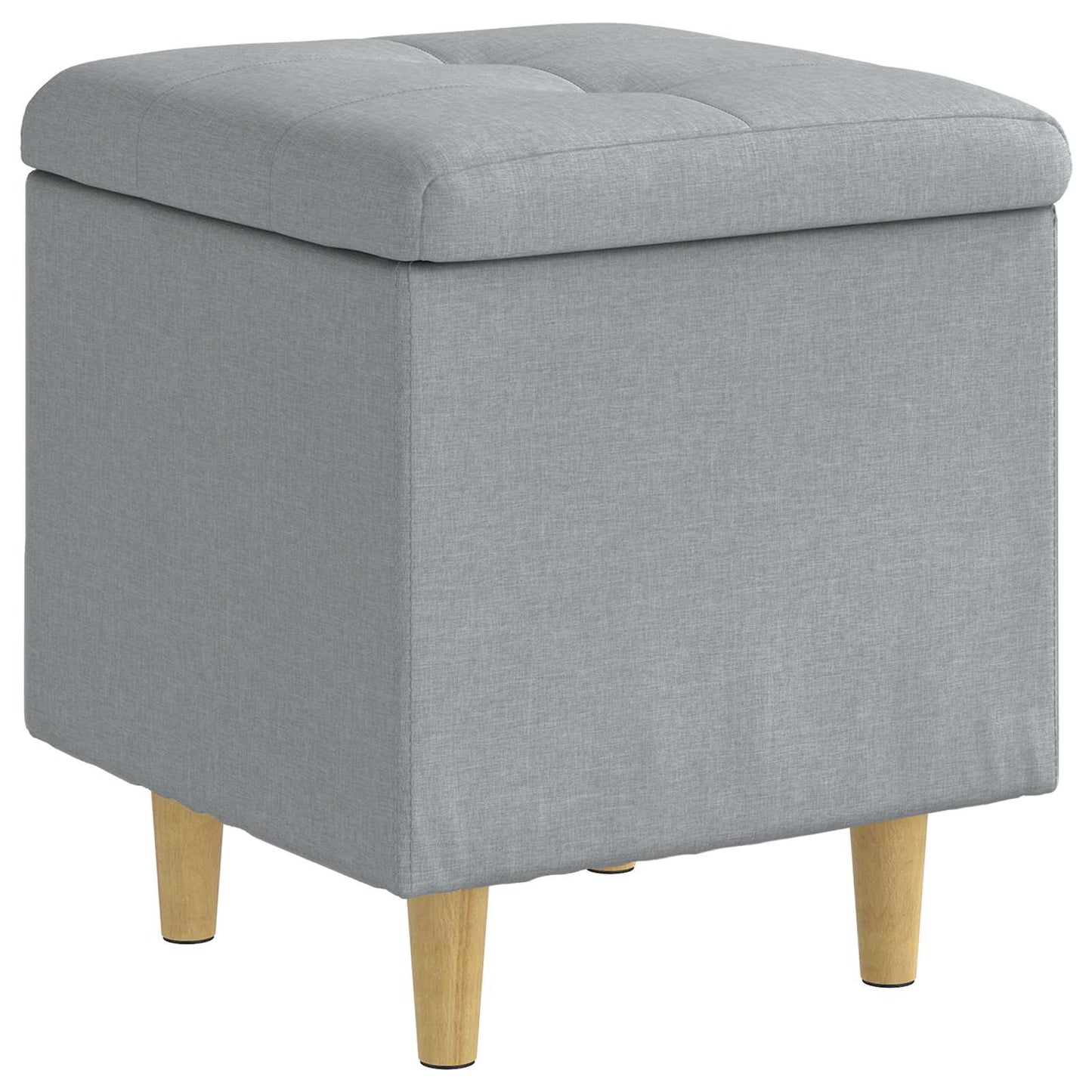 Ottoman med Opbevaring Lysegrå 40 x 40 x 45 cm Stof