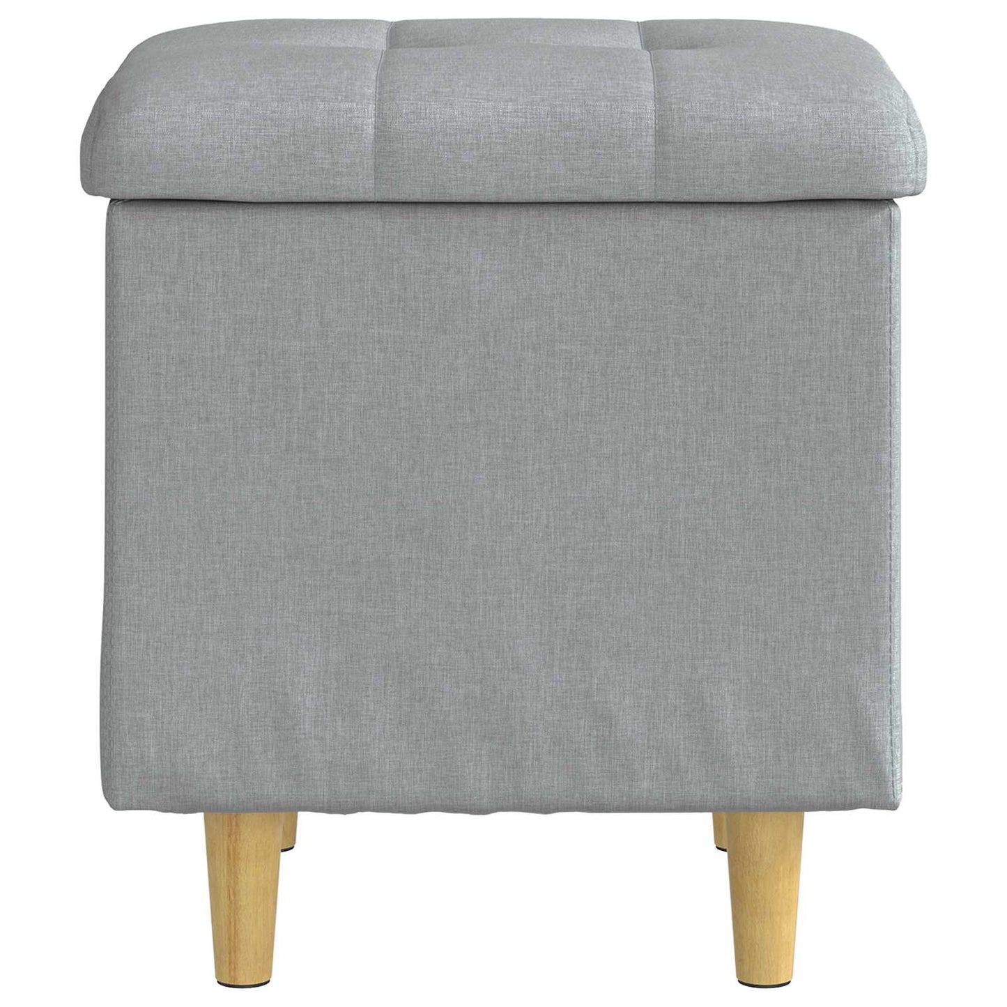 Ottoman med Opbevaring Lysegrå 40 x 40 x 45 cm Stof
